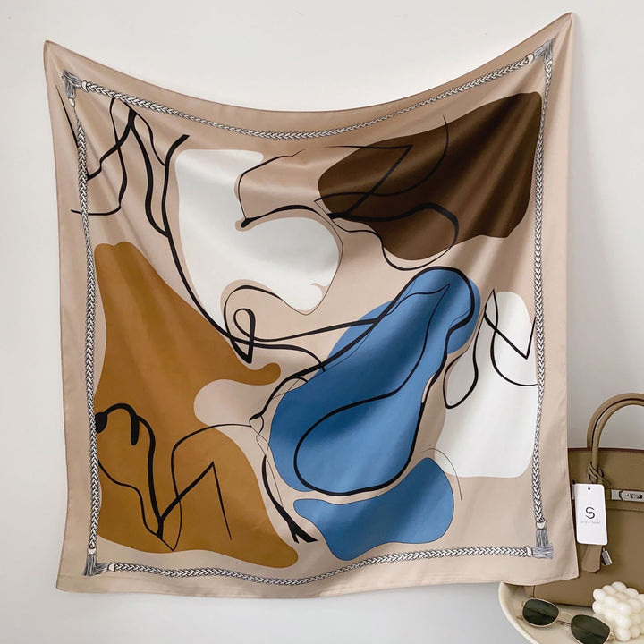Women's silk scarf in elegant botanical design Bowlift