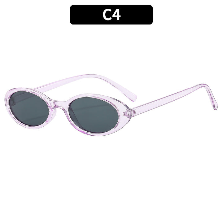 Retro-Inspired Slim Oval Sunglasses