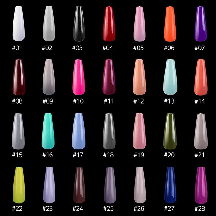 Artificial nails with long French tip design Bowlift