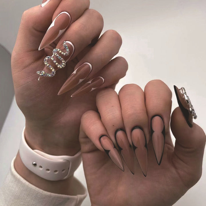 Artistic Nail Extensions with Elegant Stiletto Design Bowlift