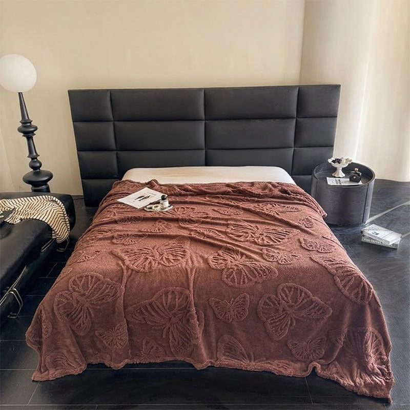 Ladies Luxurious Bedspread with Butterfly Pattern Bowlift