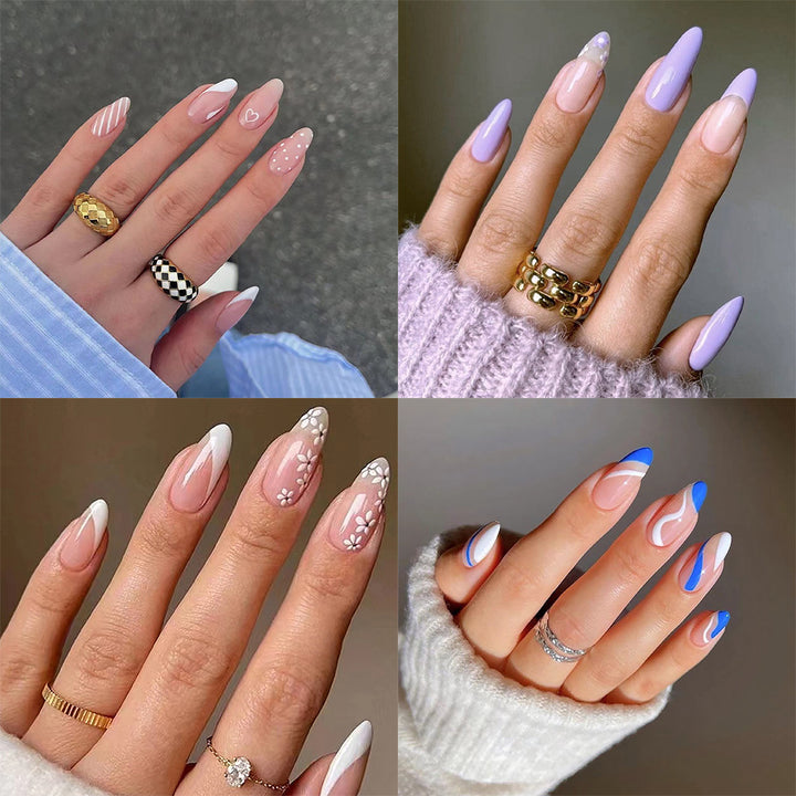 Artificial nails with floral minimalism Bowlift