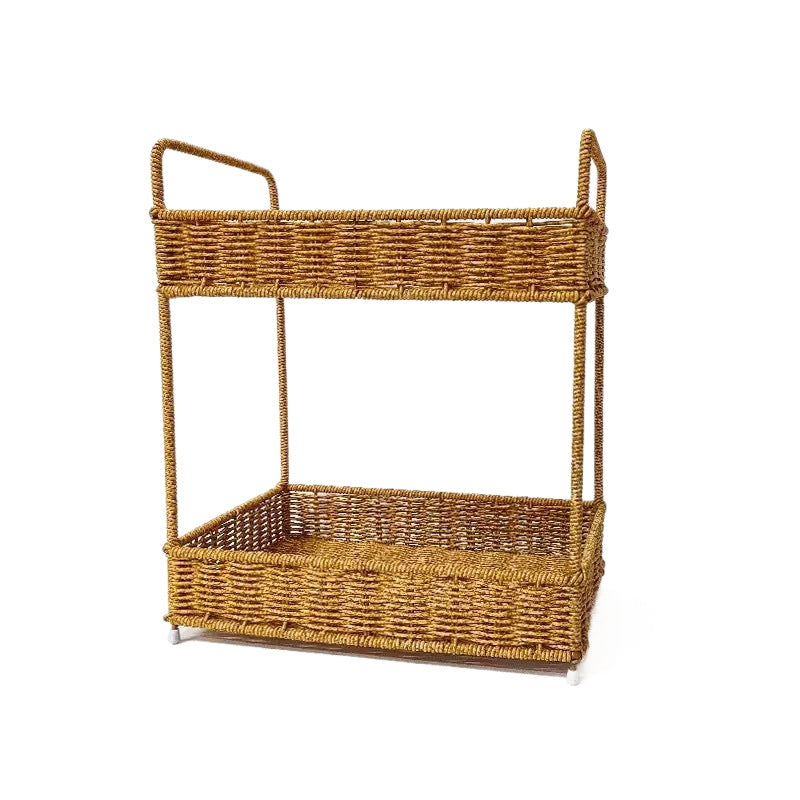 Multi-Tiered Wicker Storage Stand Bowlift