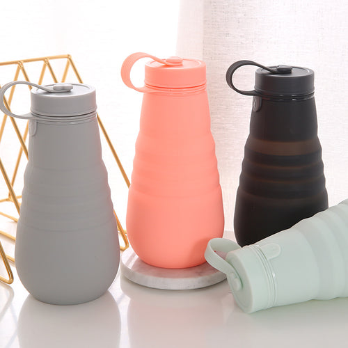 Ladies Foldable Silicone Drinking Bottle with Secure Closure Bowlift
