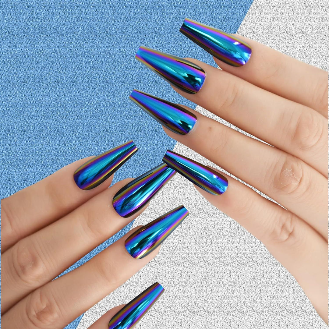 Artificial nail tips with holographic shine Bowlift