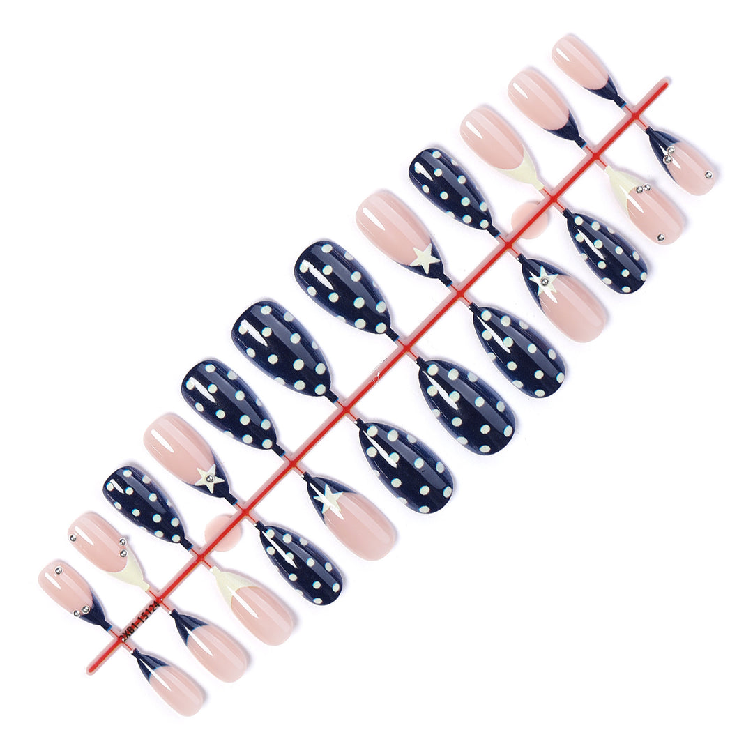 Creative Polka Dot Press-On Nails Set Bowlift