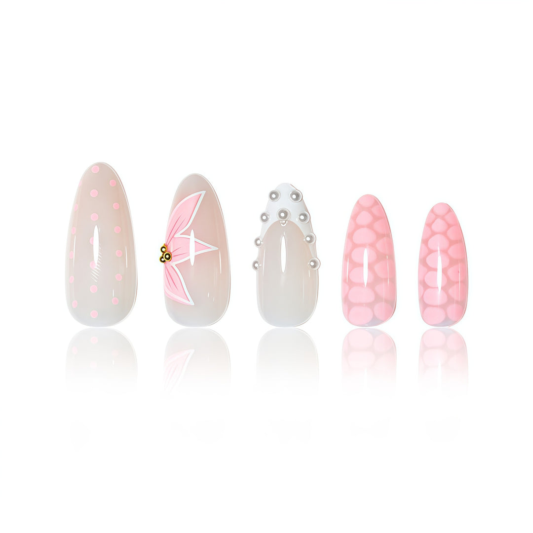 Floral Accent Nail Art Extensions Bowlift