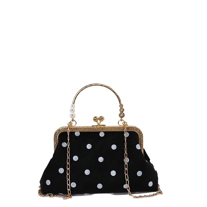 WoVintage Elegant Polka Dot Evening Clutch Bowlift
