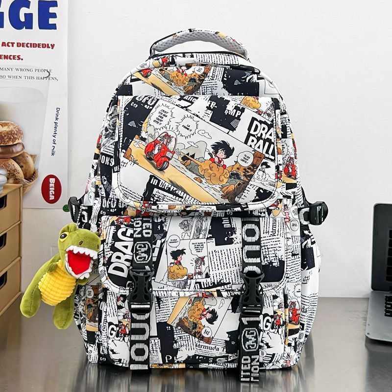Backpack in Comic Design with Soft Plush Pendant Bowlift