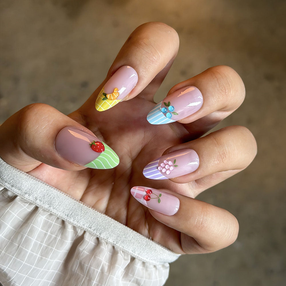 Fruit-Inspired Artistic Press-On Nail Set Bowlift