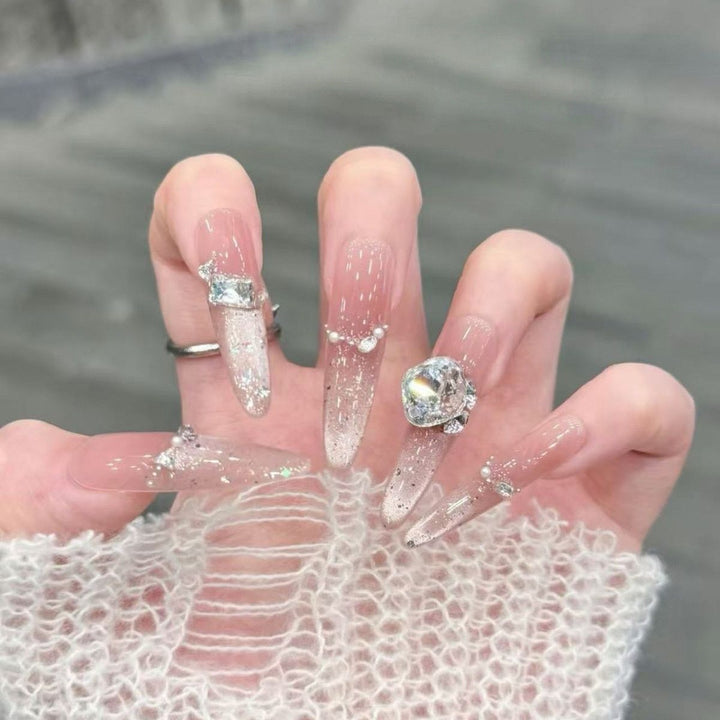Artistic Press-On Nail Set Bowlift