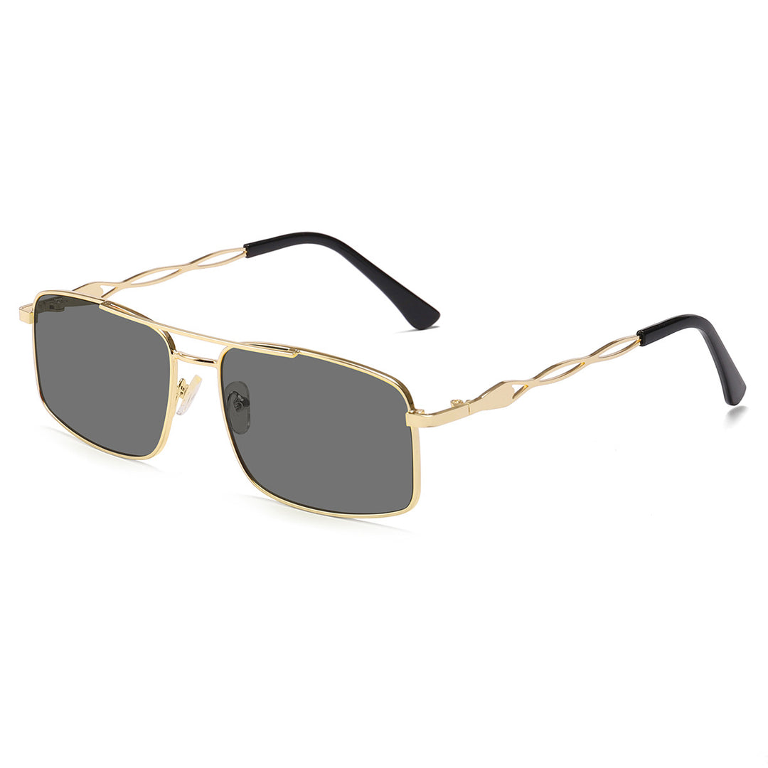 Women's sunglasses with trendy rectangular frame and yellow lenses Bowlift