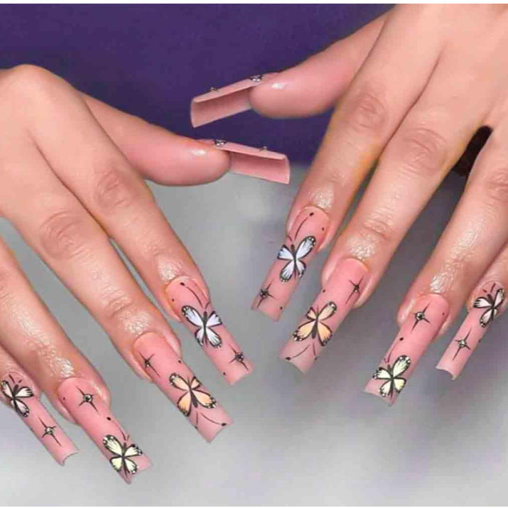 Artistic Floral Ombre Nail Tips Bowlift