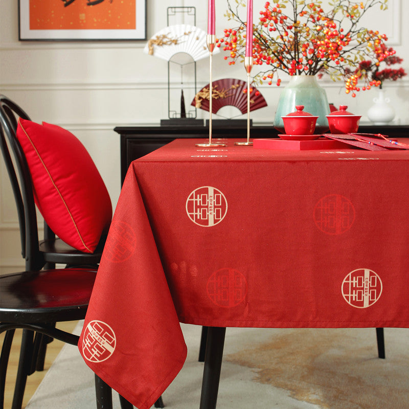 Festive Floral Pattern Table Cover