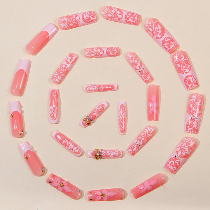 Floral Decorative 3D Nail Art Extensions Bowlift