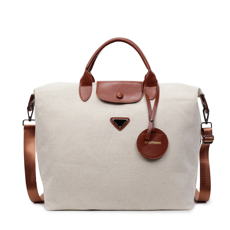Multi-Pocket Canvas Weekend Tote