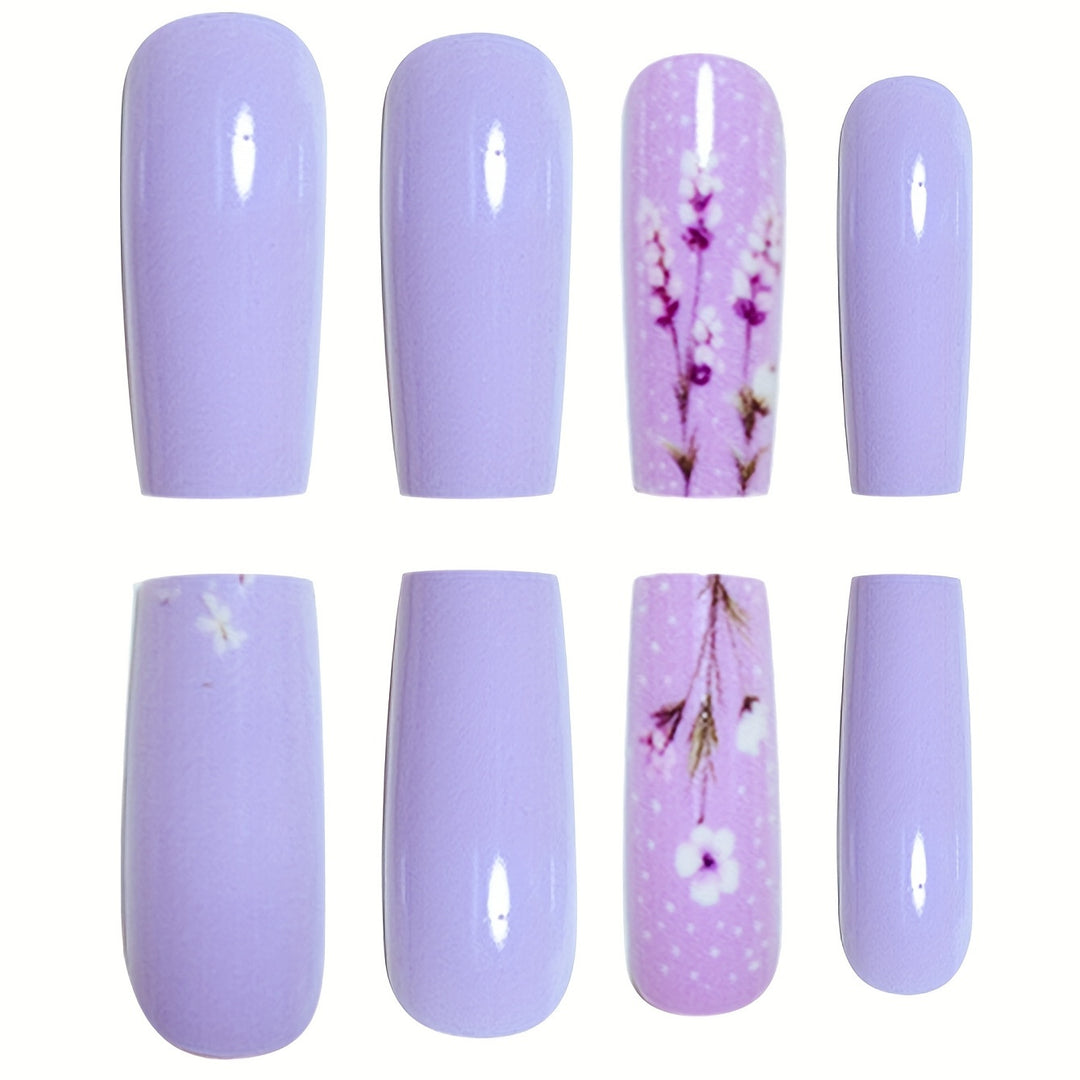 Artfully Designed Floral Acrylic Nail Set Bowlift