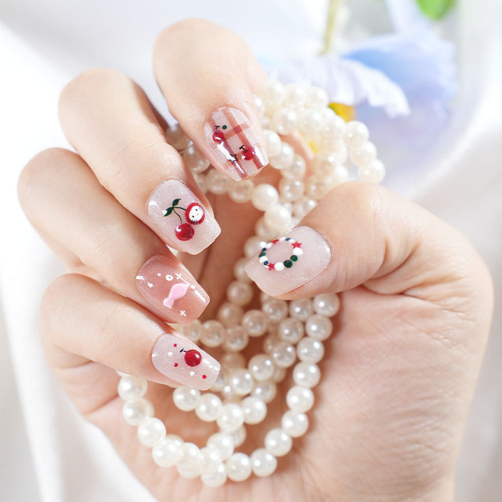 Artistic Press-On Nail Set with Whimsical Designs Bowlift