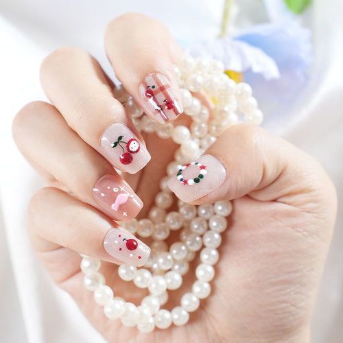 Artistic Press-On Nail Set with Whimsical Designs Bowlift
