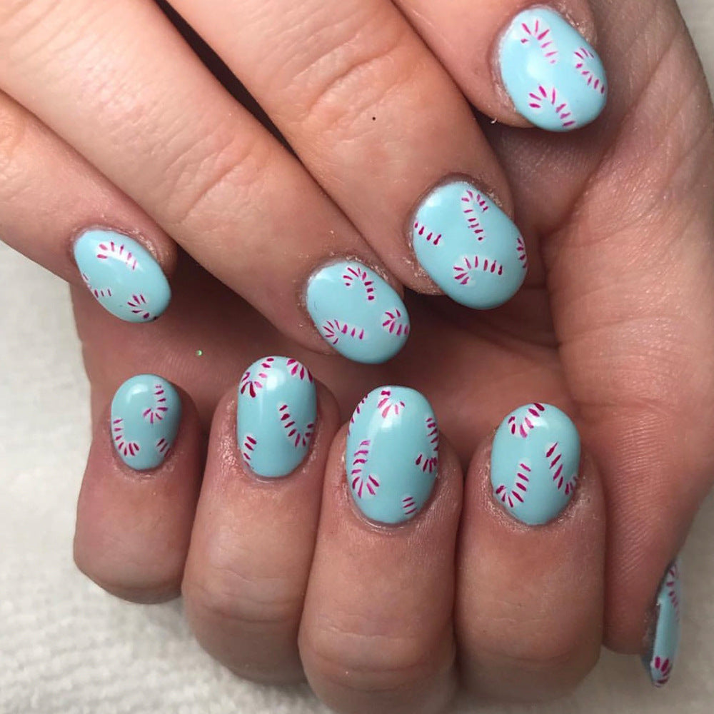 Candy Cane Themed Press-On Nail Art Bowlift