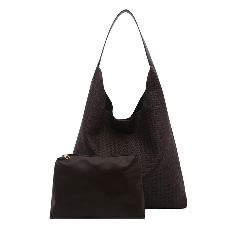 WoTextured Fabric Slouchy Tote Bag Bowlift