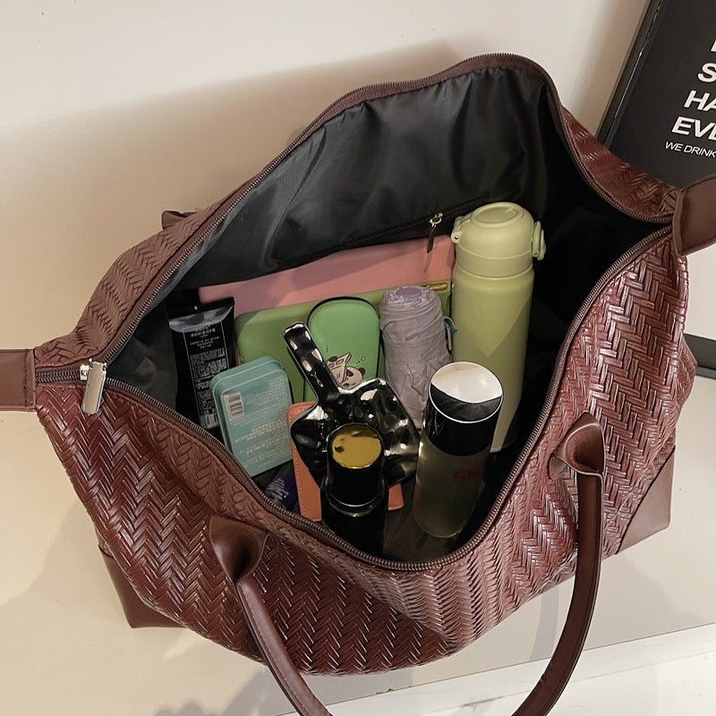 Elegant Tote Bag Made of Woven Synthetic Leather Bowlift
