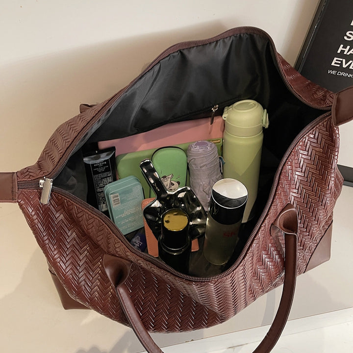 Elegant Tote Bag Made of Woven Synthetic Leather Bowlift