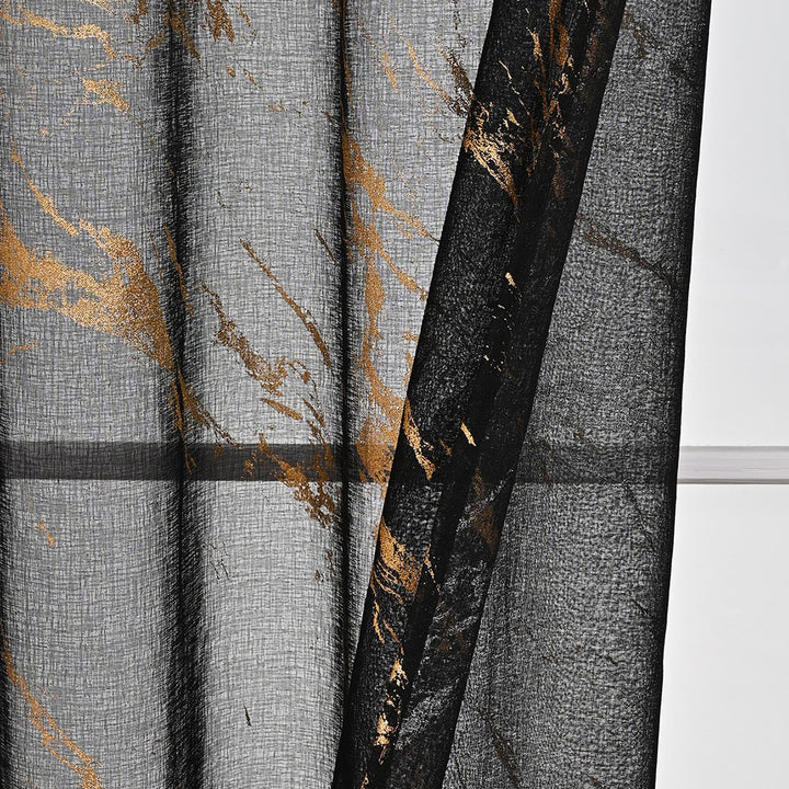 Elegant Marble Print Sheer Window Curtain