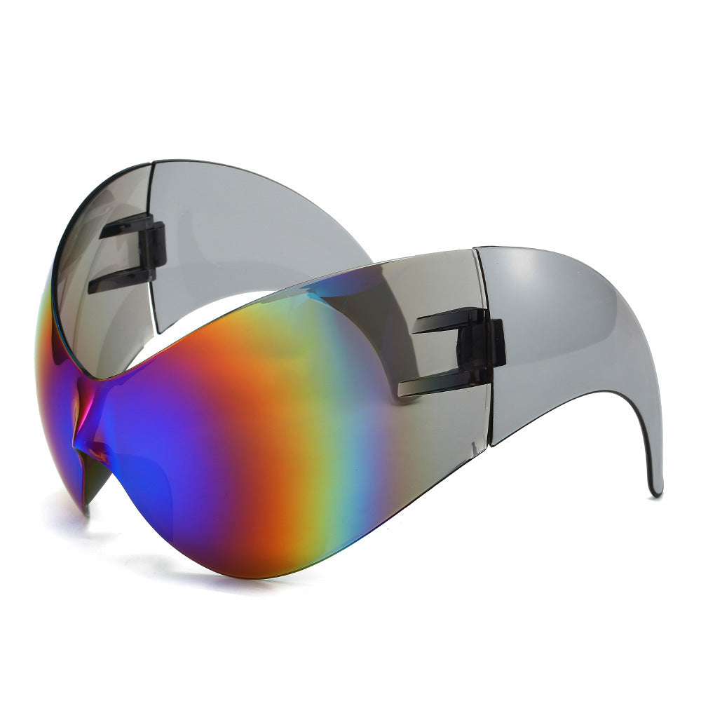 Oversized Futuristic Shield Sunglasses Bowlift