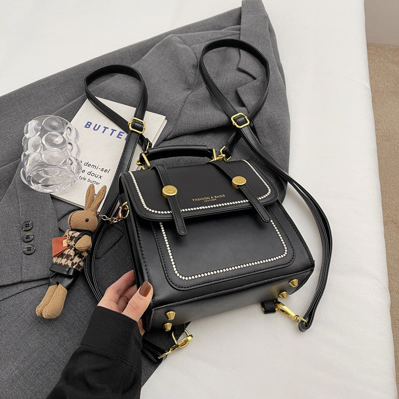 Vintage-Inspired Structured Satchel Bag Bowlift