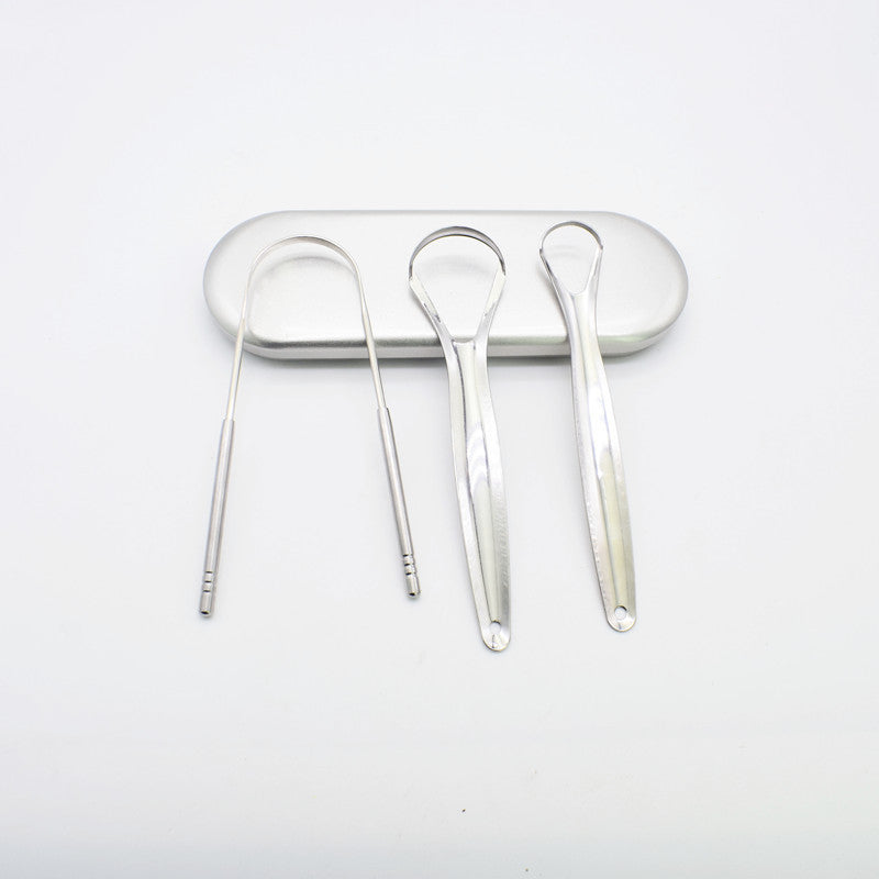 Stainless Steel Long-Handle Ergonomic Tongue Cleaner Bowlift