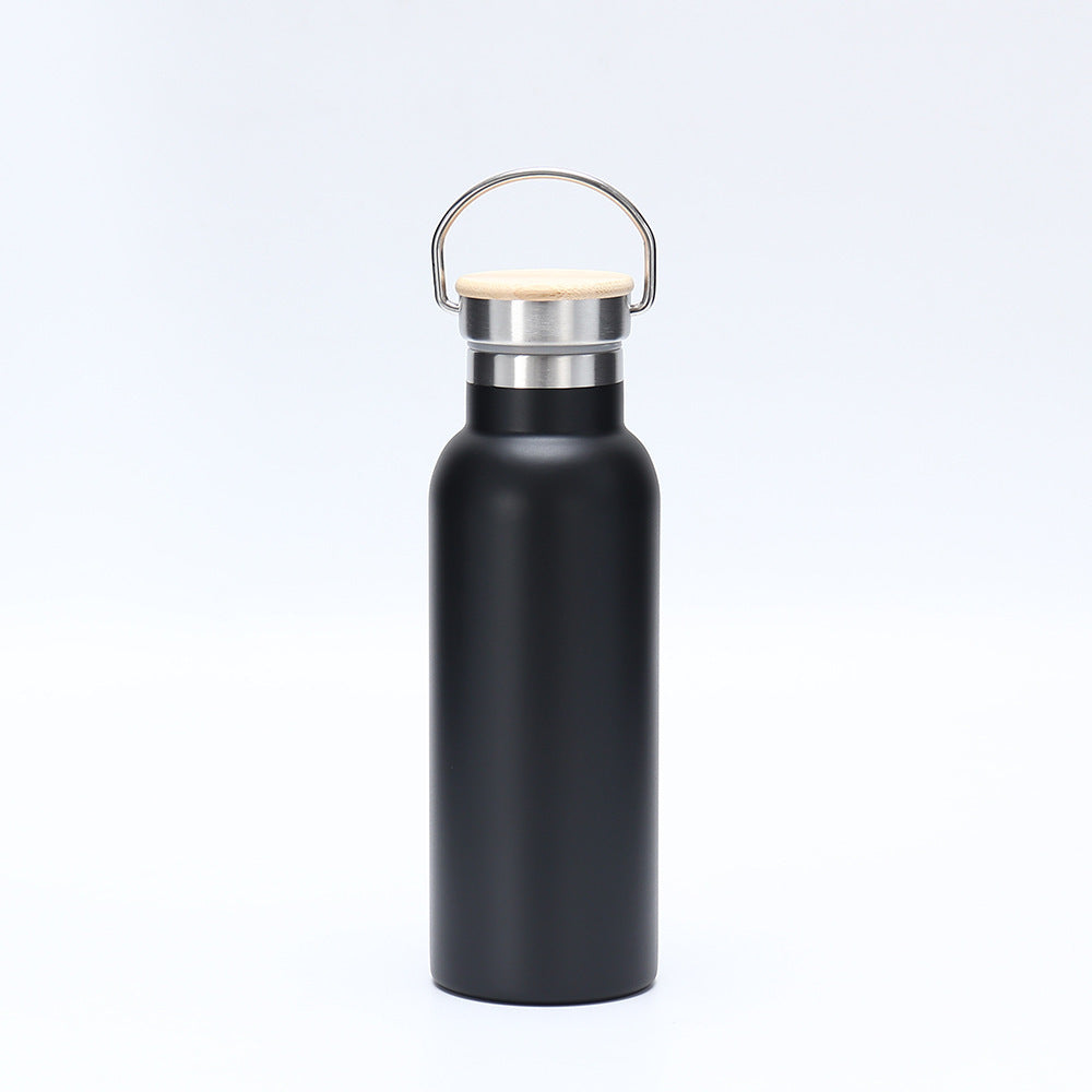 Women's insulated stainless steel drinking bottle with wooden lid Bowlift