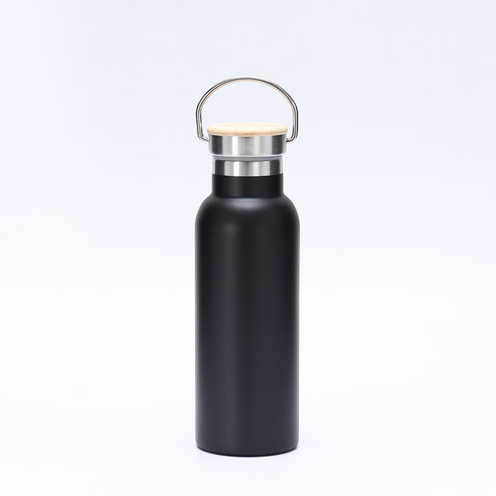 Women's insulated stainless steel drinking bottle with wooden lid Bowlift