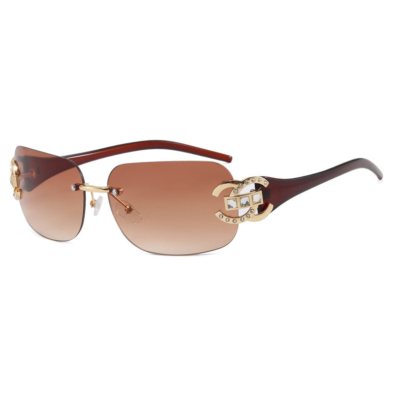 Women's fashionable sunglasses with luxurious geometric frame and protective UV filter Bowlift