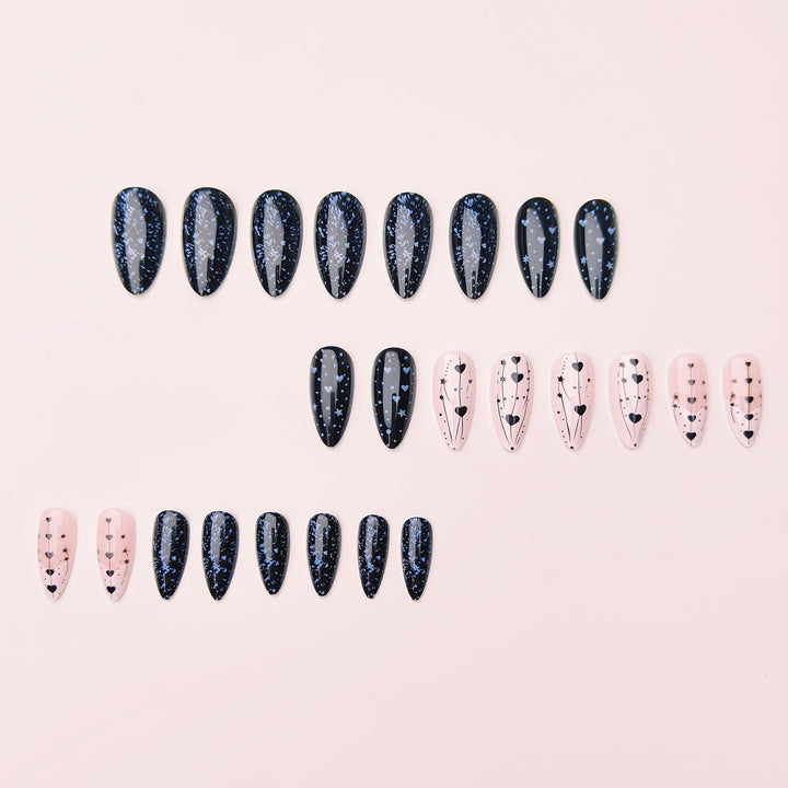 Artistic Heart and Star Nail Art Bowlift