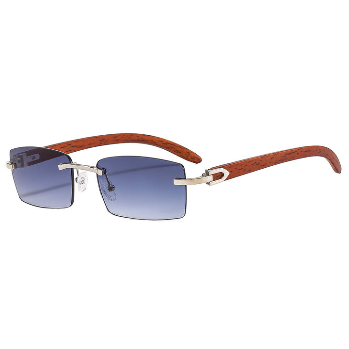 Stylish Wooden-Handled Square Sunglasses Bowlift