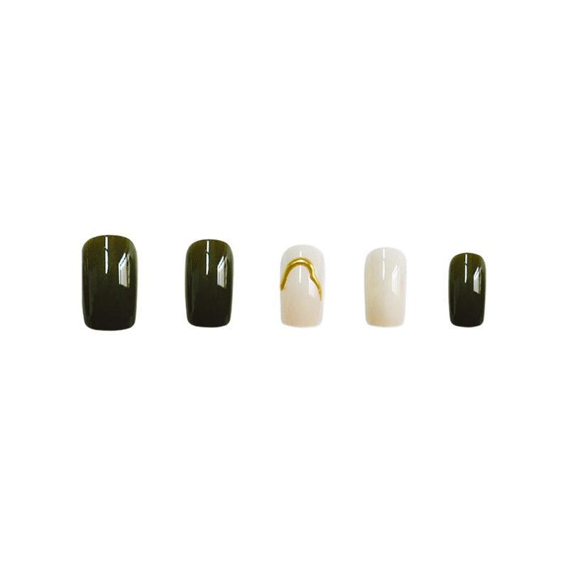 Elegant Press-On Nail Enhancements with Unique Design Bowlift