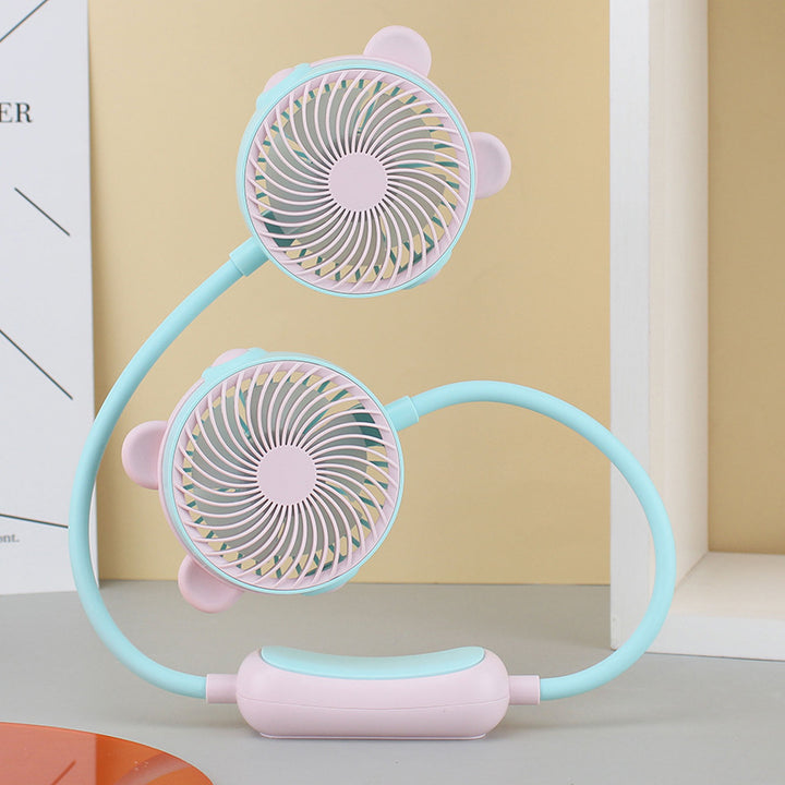 Ladies Portable Neck Fan with Dual Fan Bowlift