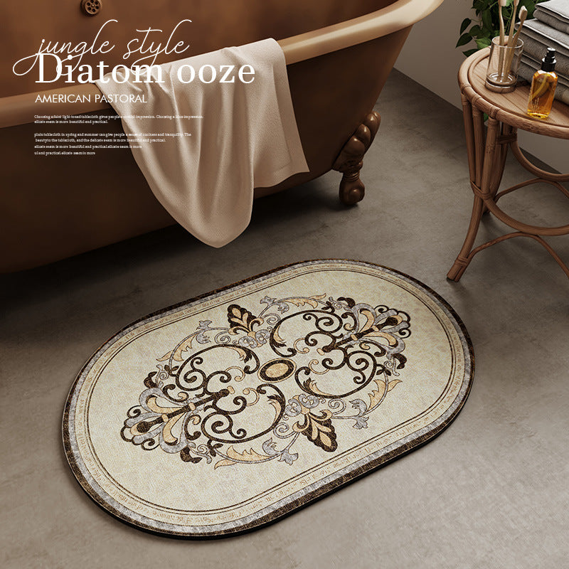 Unisex Vintage Floral Bath Mat Bowlift