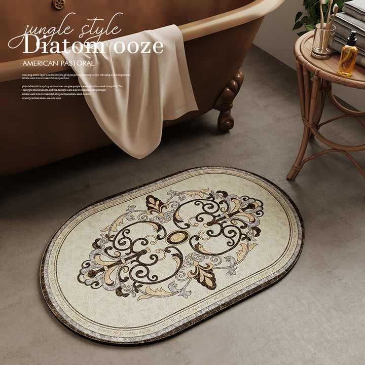 Unisex Vintage Floral Bath Mat Bowlift