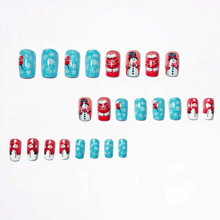 Artificial Nails in Winter Snowman Design Bowlift