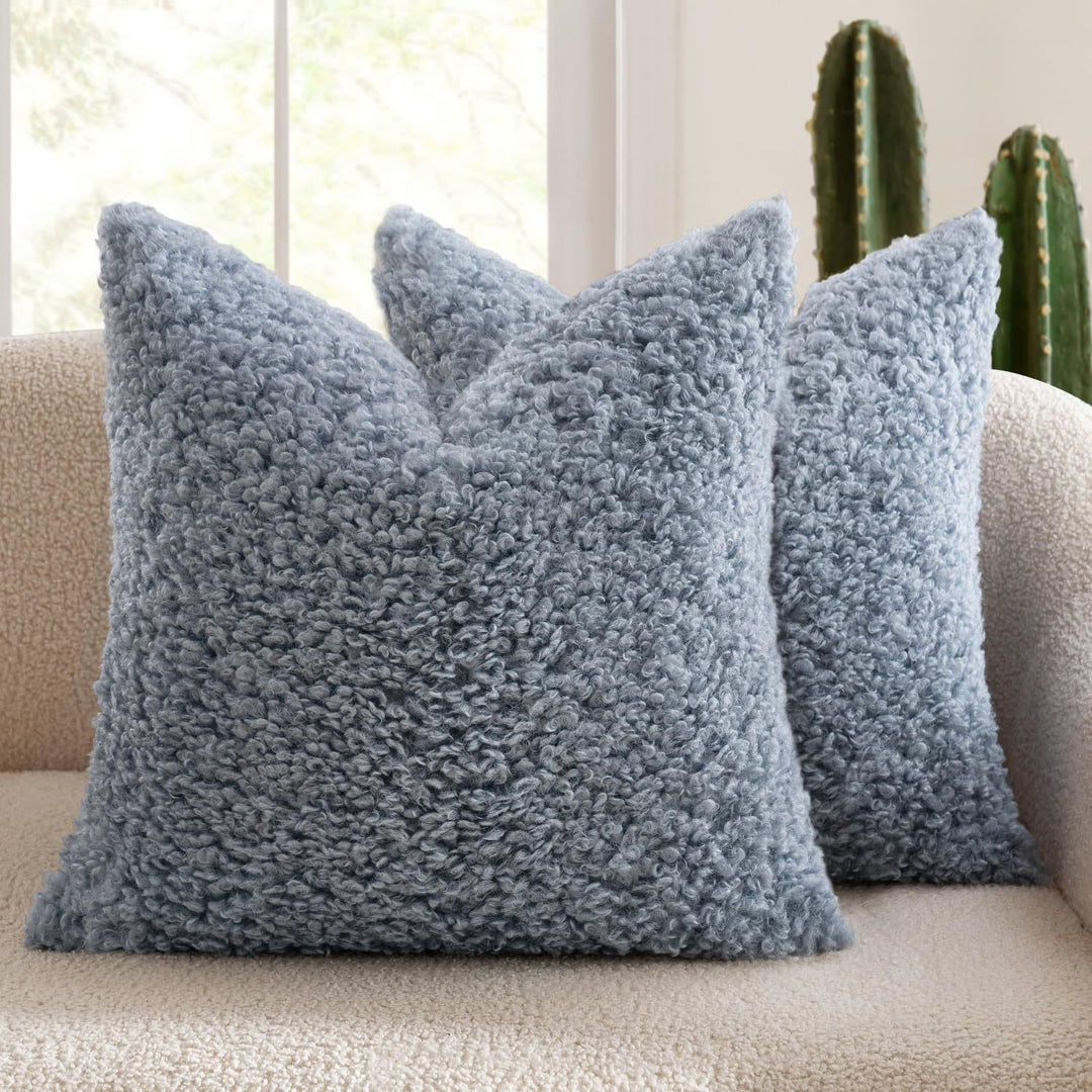 Luxury Curly Faux Shearling Decorative Throw Pillow Cover Bowlift