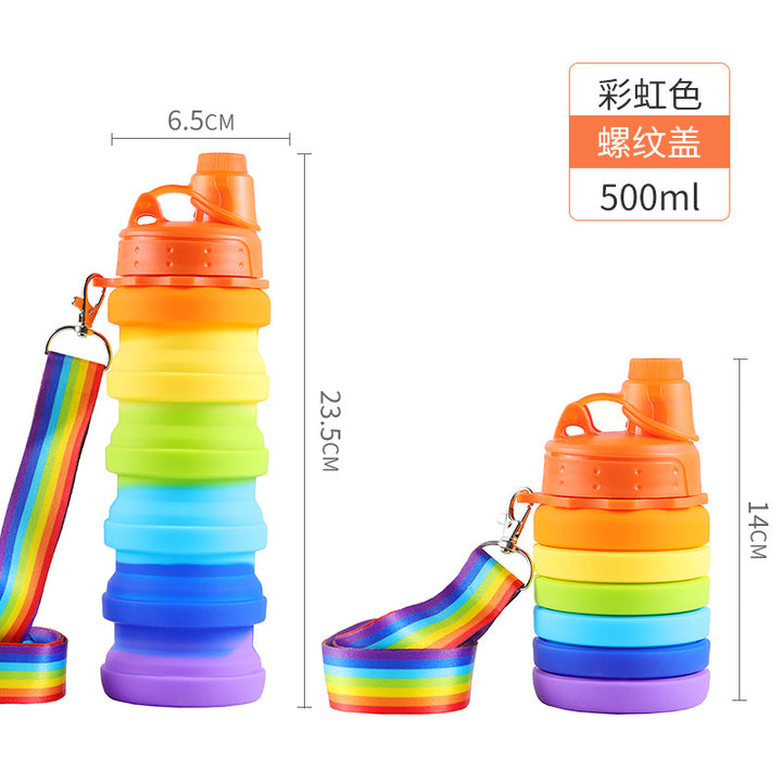 Unisex collapsible silicone drinking bottle with practical carabiner Bowlift