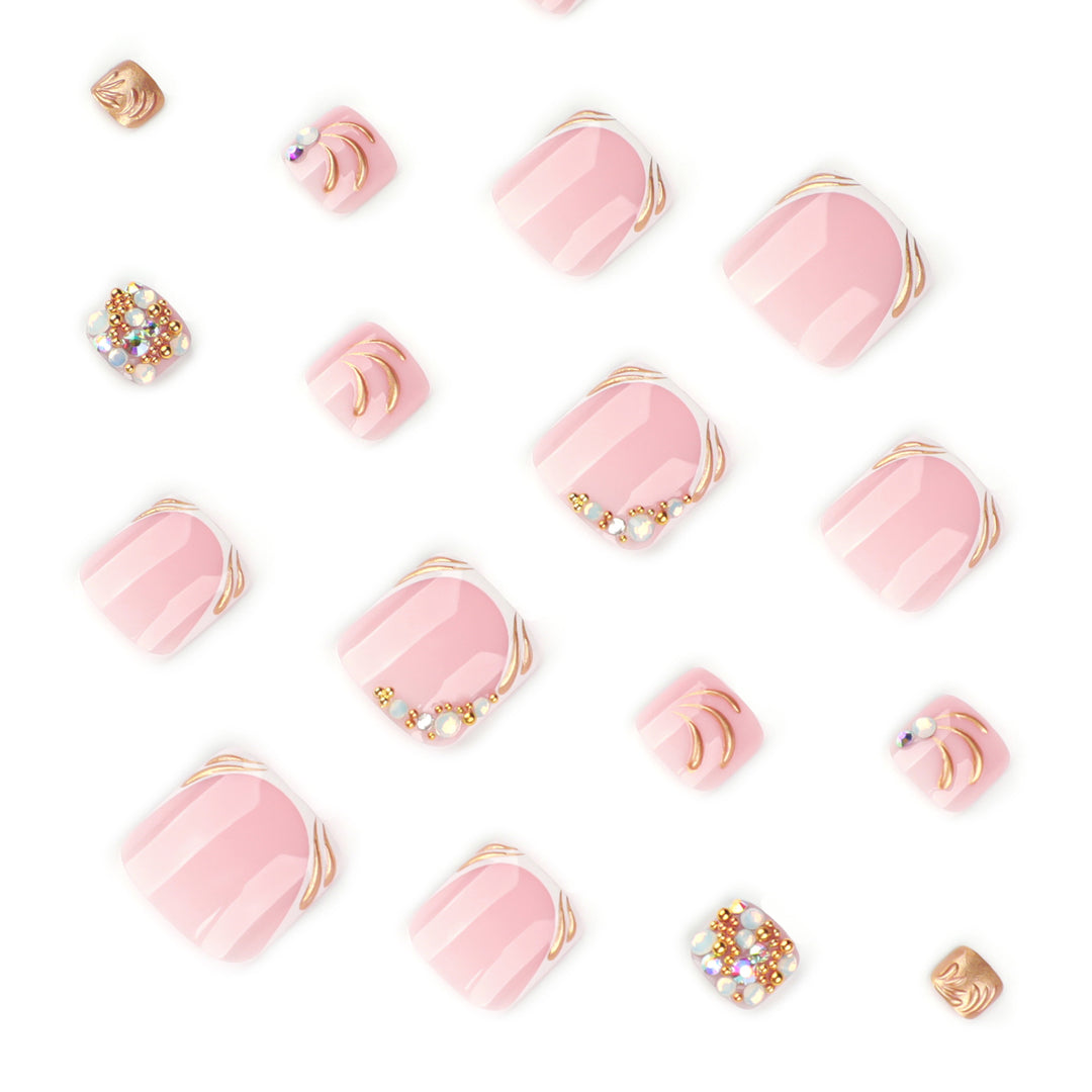 Artful toenail decoration with elegant gold accent Bowlift
