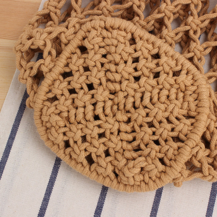 Handbag Made of Hand-Knotted Natural Material with Airy Structure Bowlift