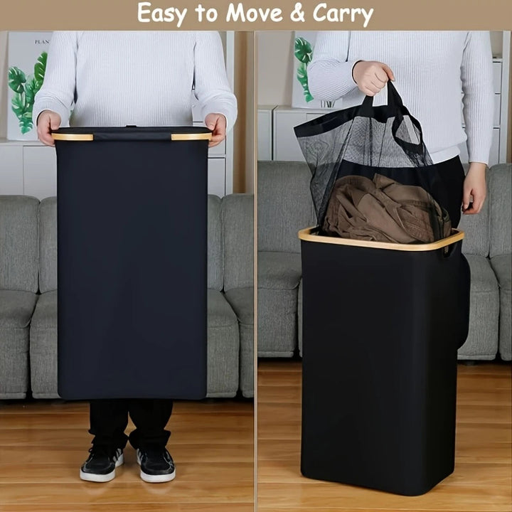 Versatile laundry container with lid and carrying handle Bowlift