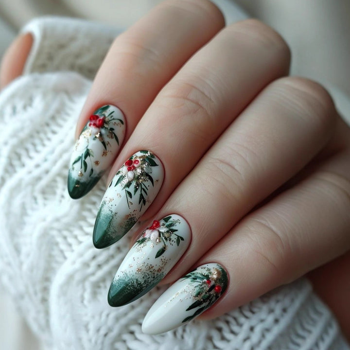 Glamorous artificial nails with floral accents Bowlift