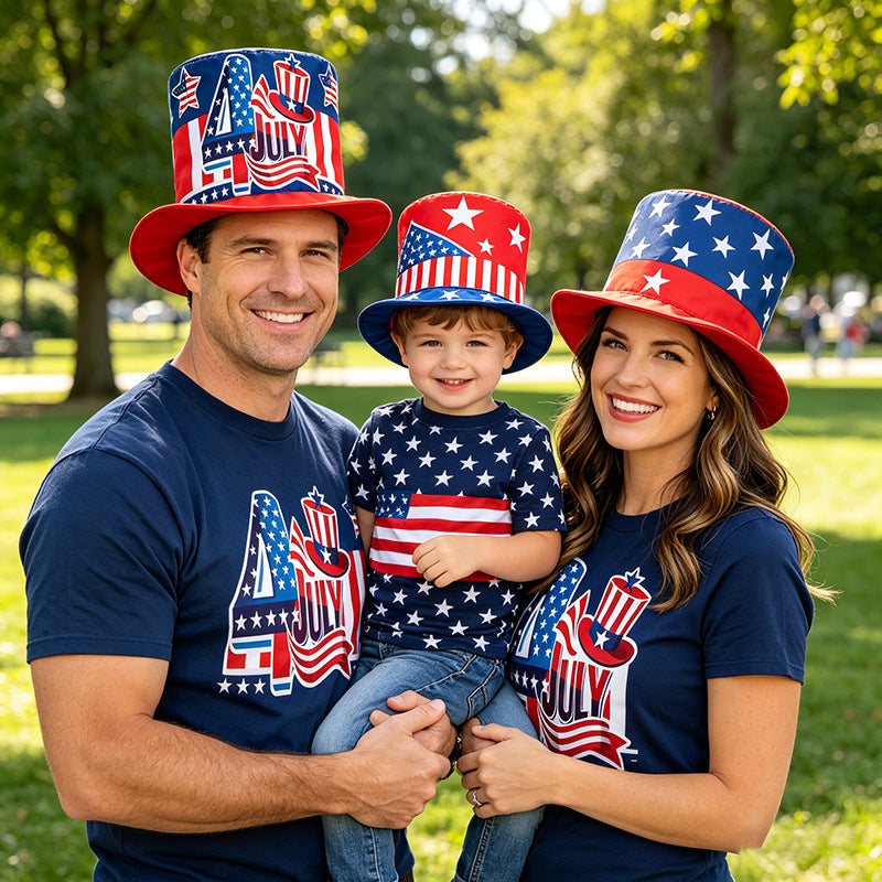 Women's nan Patriotic oversized novelty top hat with foam core and adjustable inner band Bowlift
