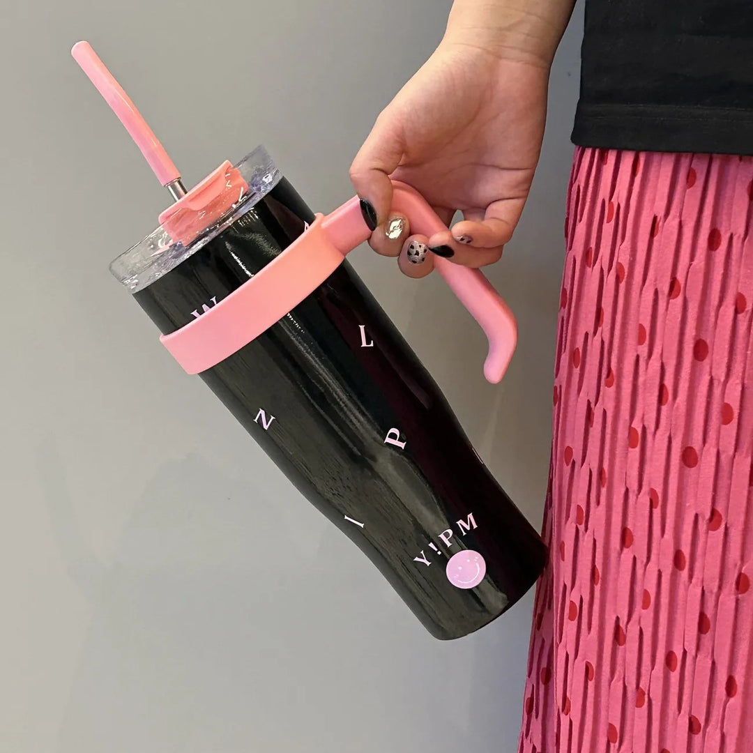 Women Practical Insulated Drinking Bottle with Integrated Carry Handle Bowlift