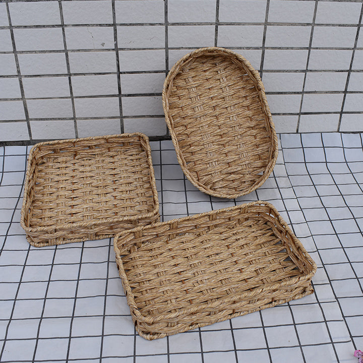 Natural Woven Serving Basket Set Bowlift